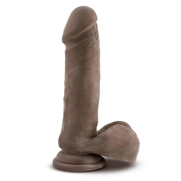 Dr. Skin Plus Thick Posable Dildo with Balls 9in – Chocolate