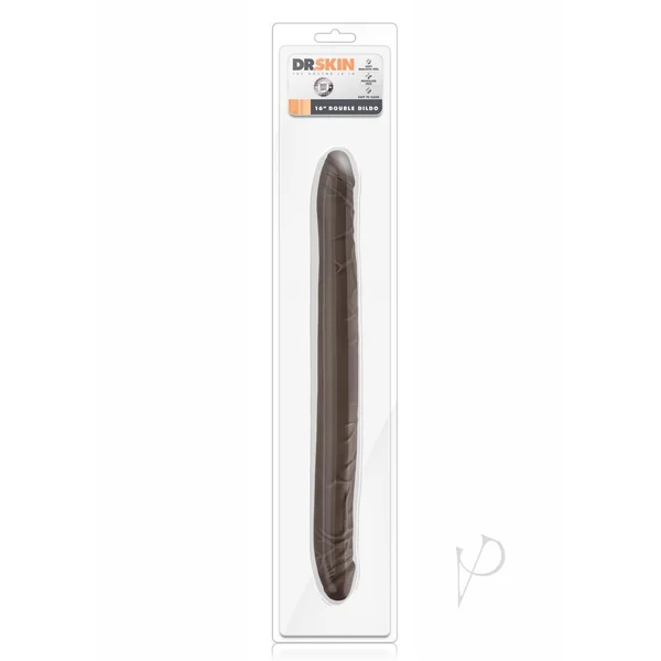 Dr. Skin Silver Collection Double Dildo 16in - Chocolate