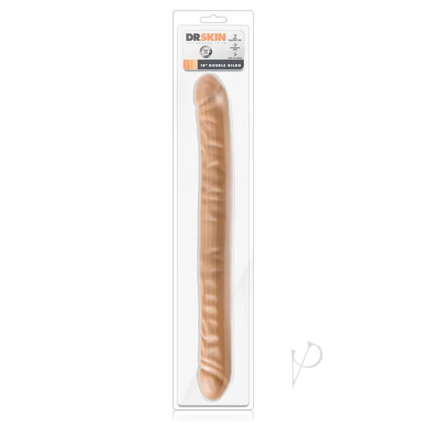 Dr. Skin Silver Collection Double Dildo 18in - Caramel