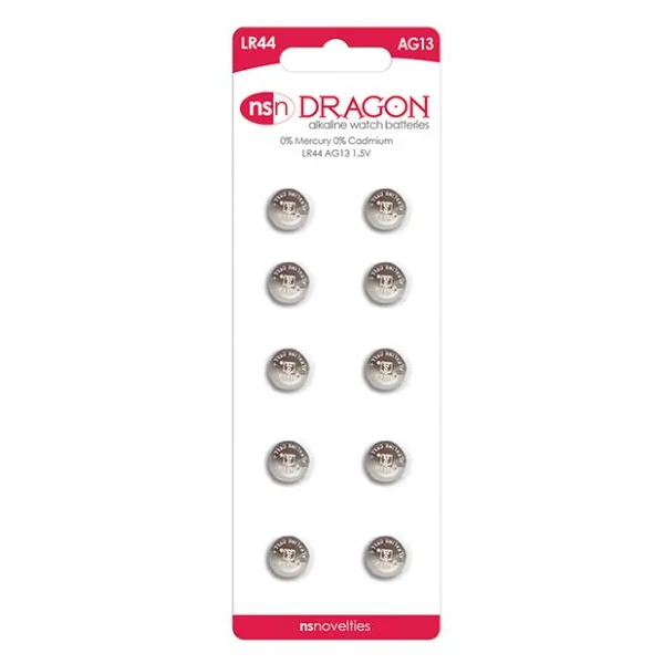 Dragon Alkaline Batteries Size LR44/AG13 10 Pack
