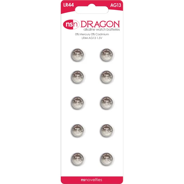 Dragon Alkaline Watch Batteries LR44/AG13 1.5 Volt 10 Each Per Pack