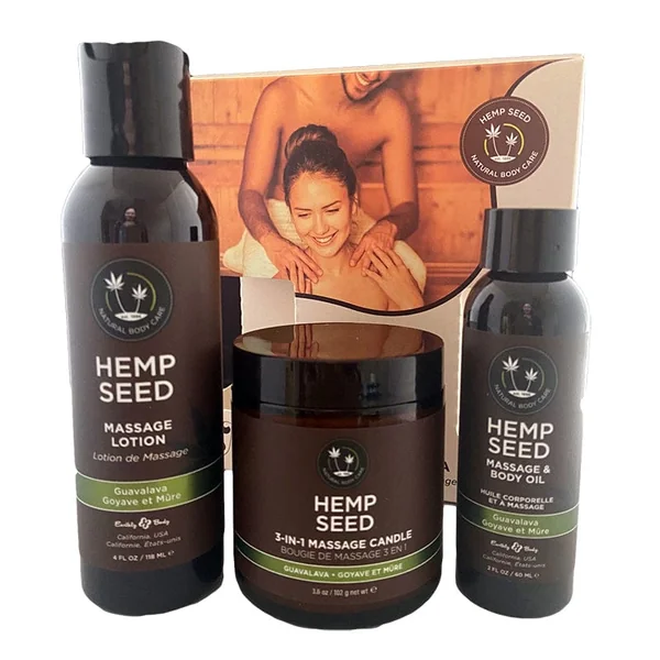 Earthly Body Hemp Seed Massage Gift Set Guavalava