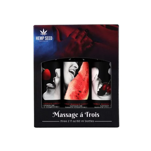 Earthly Body Massage-a-trois Edible Massage Lotion Gift Set