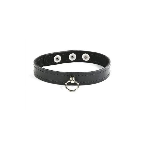 Ego Driven - Suede Lined Leather Collar - Black - Medium