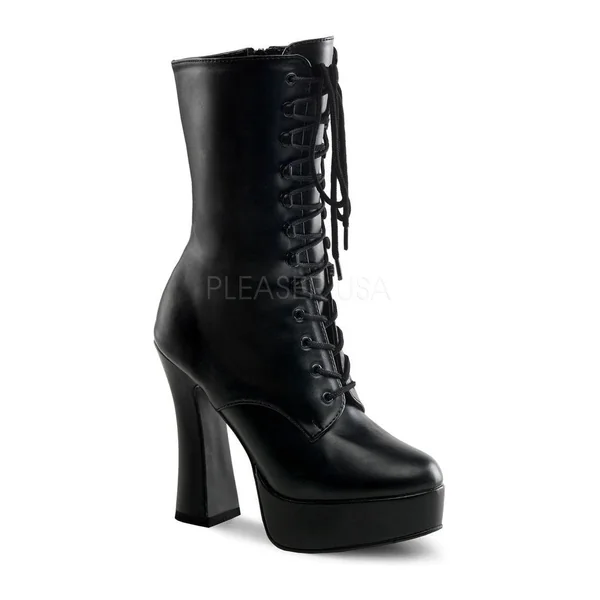 ELECTRA-1020 Platform Boot | Black Faux Leather