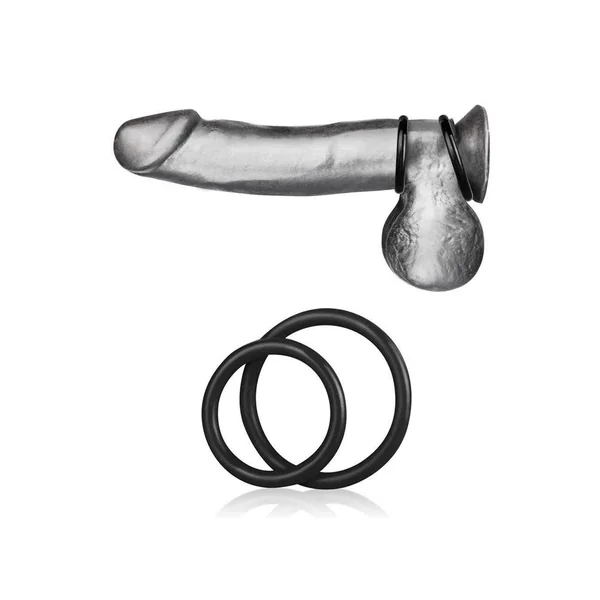 Electric Eel - Blue Line - Silicone Cock Ring Set - Black