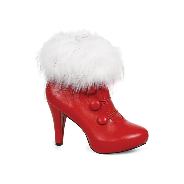 Ellie 414-CLAUS 4" Fur Trimmed Holiday Bootie