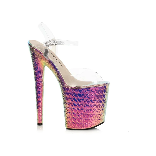 Ellie 850-SUGAR 8" Heel Hologram Sandal