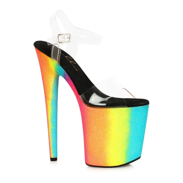 Ellie Shoes 850-CANDY Stiletto with Rainbow Glitter Platform