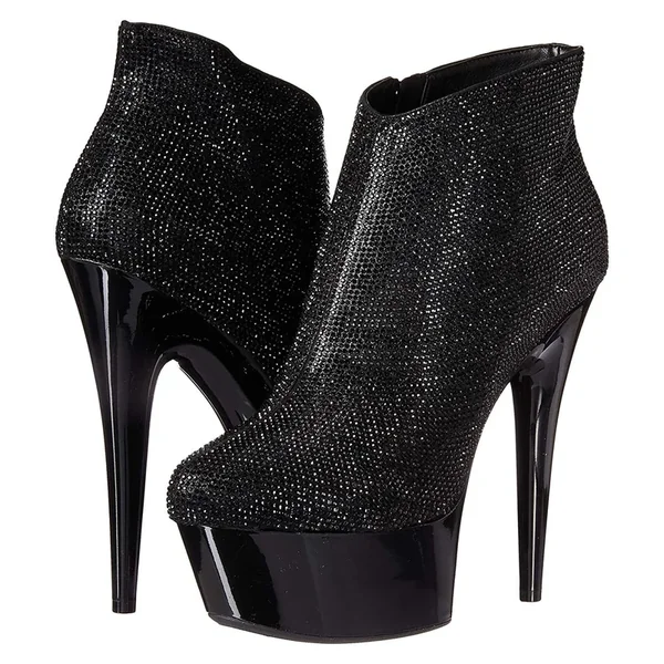Ellie Shoes Andi 6″ Stiletto Rhinestone Platform Bootie