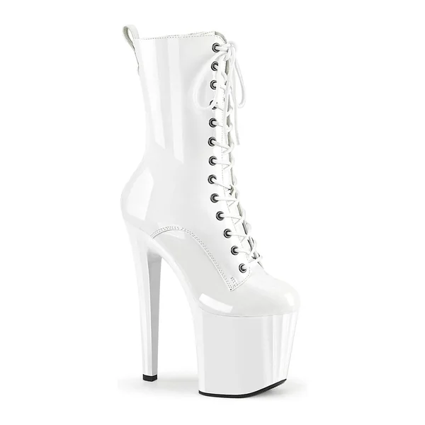 ENCHANT-1040 White Patent Knee Boot