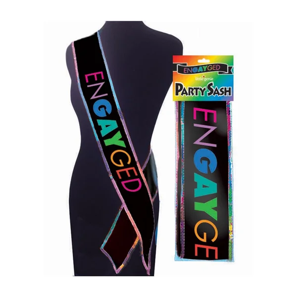 Engayged Pride Party Sash – Black/Rainbow