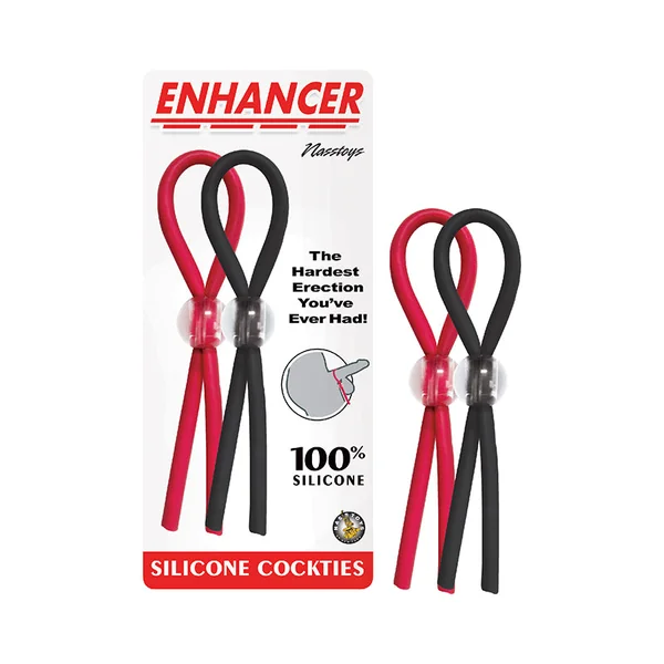 Enhancer Silicone Cockties Red & Black