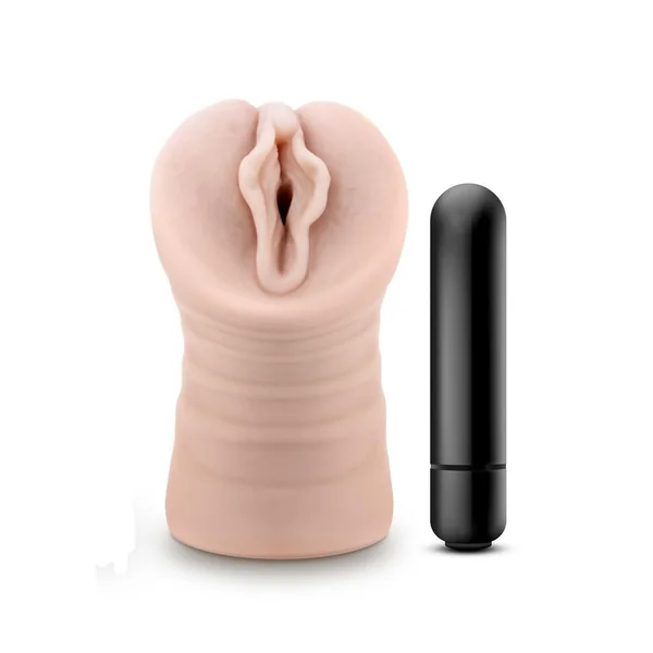 EnLust Destini Dual End Vibrating Stroker – Pussy – Vanilla
