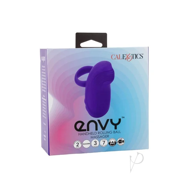 Envy Handheld Rolling Ball Silicone Rechargeable Finger Vibrator - Purple