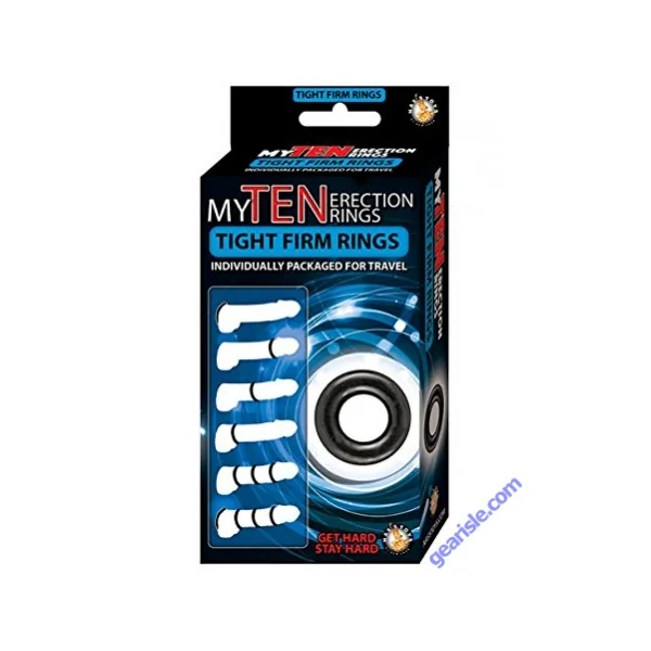 Erection Rings Lube Super Stretchy Pack of 10 Clear My Ten
