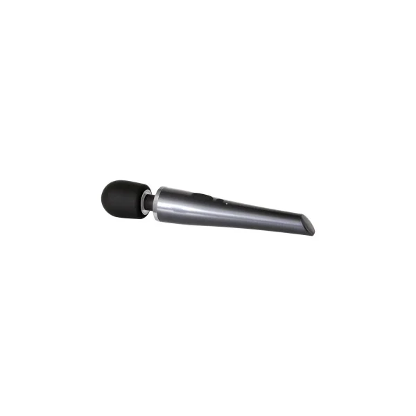 Evolved Mighty Metallic Wand Rechargeable Silicone Wand Vibrator, Chrome/Black
