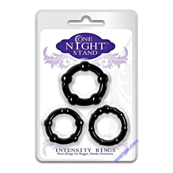 Evolved One Night Stand Intensity Cock Rings Black 3 Package