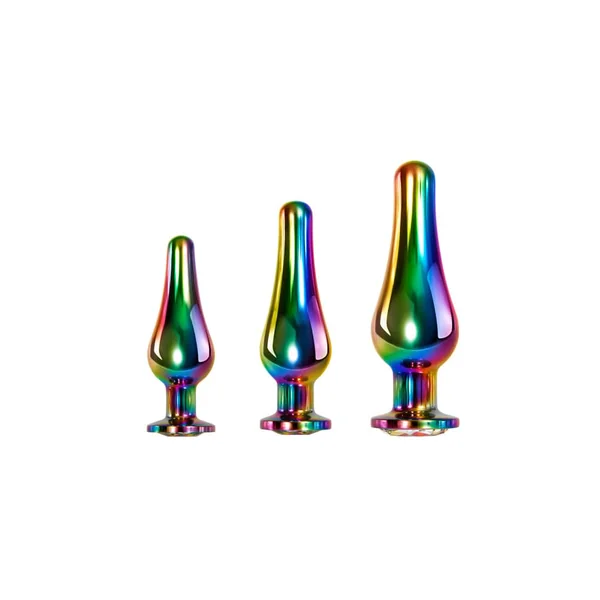 Evolved - Rainbow Metal Butt Plug Set