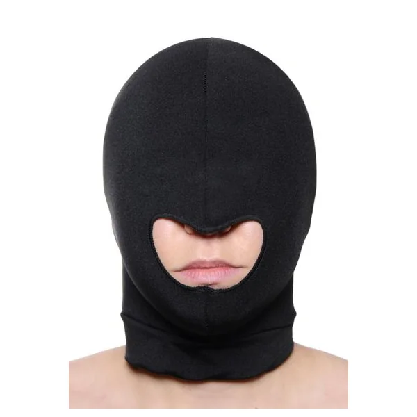 Extreme Bondage Gear: Blow Hole Open Mouth Spandex Hood