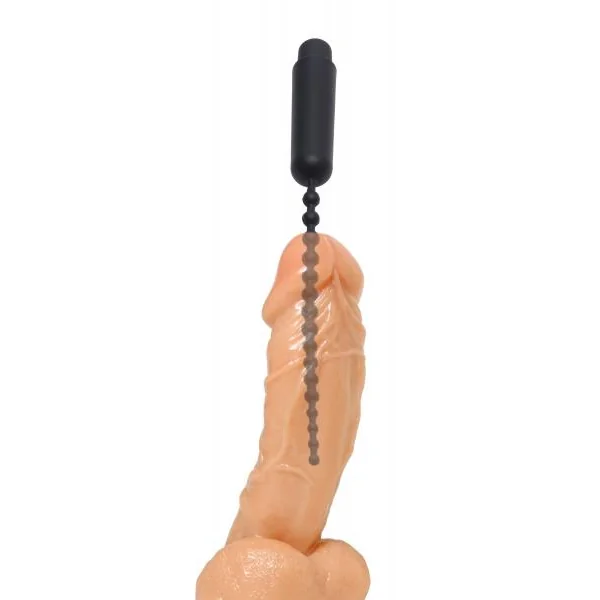 Extreme Bondage Gear: Dark Rod Vibrating Beaded Silicone Sound