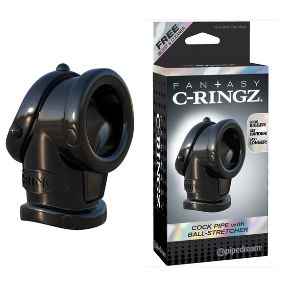 Fantasy C-Ringz Cock Pipe w/Ball Stretcher - Black