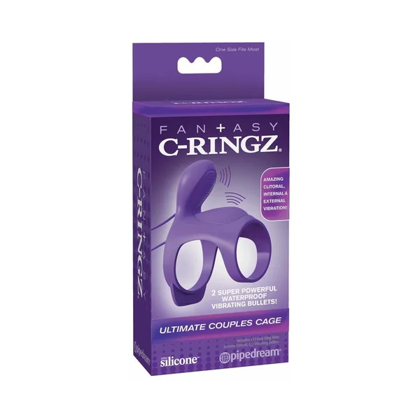 Fantasy C-Ringz Ultimate Couples Cage Vibrating Cock Sheath Purple