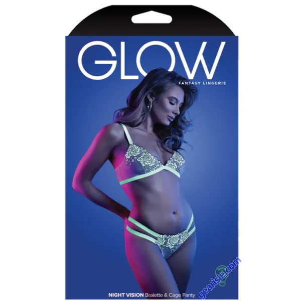 Fantasy Lingerie Glow Night Vision Bralette Panty Neon Green