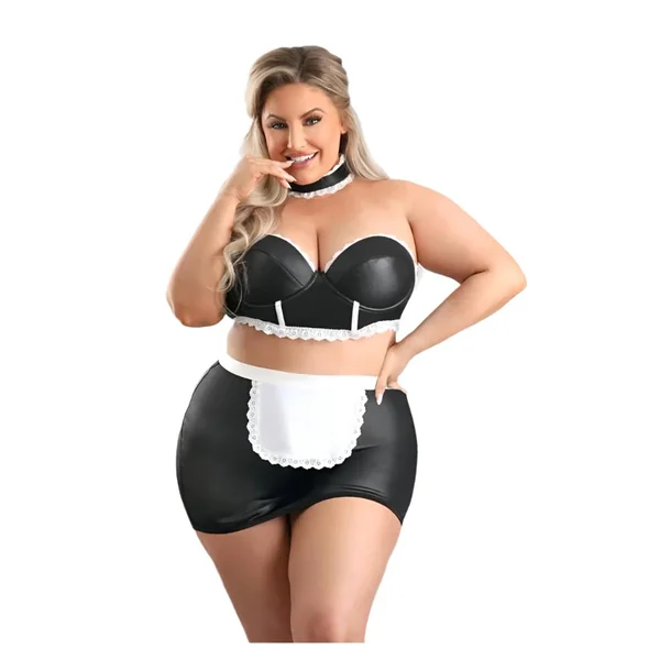 Fantasy Lingerie - Play - 5 Star Service Maid Costume Set - Plus Size - Black