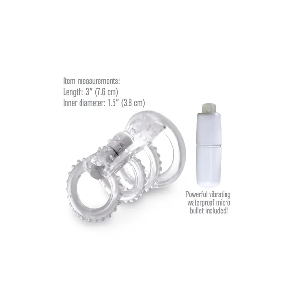 Fantasy X-Tensions Vibrating Cock Cage 3in – Clear