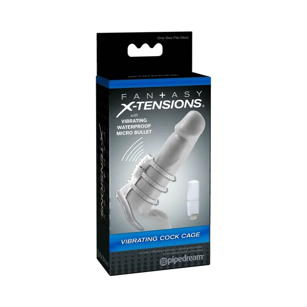 Fantasy X-tensions Vibrating Cock Cage Clear