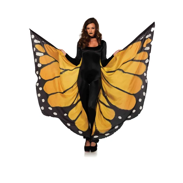 Festival Butterfly Wing Halter Cape - Orange/ - One Size - Black