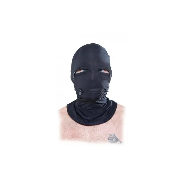 Fetish Fantasy Black Zipper Face Hood O/S