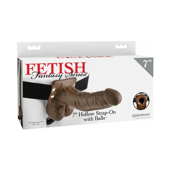 Fetish Fantasy Series 7 inches Hollow Strap-On with Balls Brown/Black