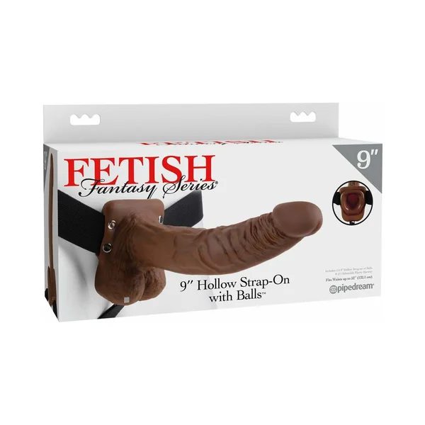 Fetish Fantasy Series 9 inches Hollow Strap-On with Balls Brown/Black