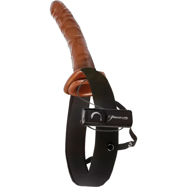 Fetish Fantasy Series Chocolate Dream Vibrating Hollow Strap On Brown 10 Inch