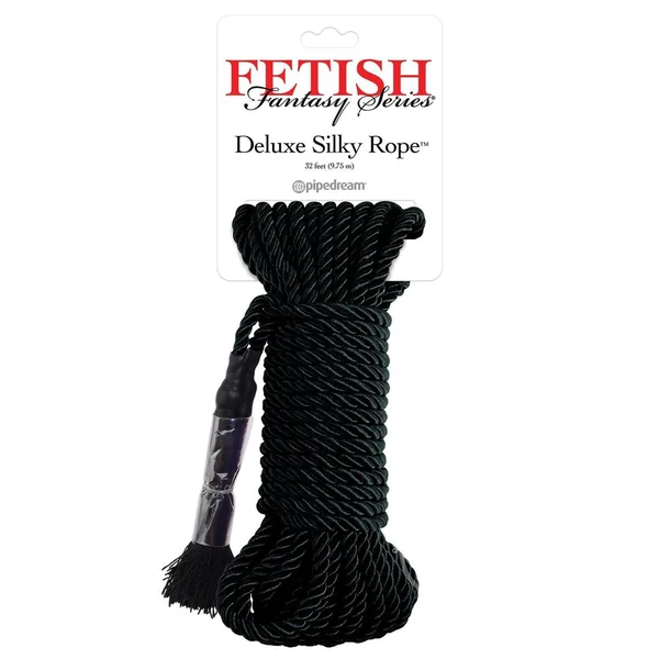 Fetish Fantasy Series Deluxe Silky Rope 32ft - Black