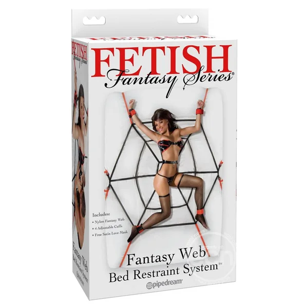Fetish Fantasy Series Web Bed Restraint System - Black