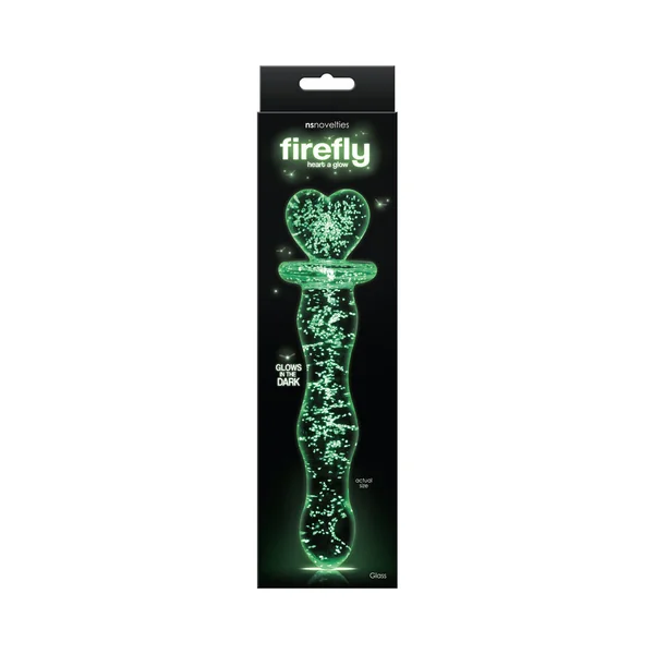 Firefly Heart A Glow Glass Dildo Clear