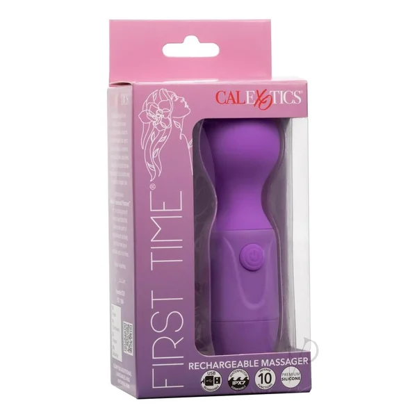 First Time Rechargeable Silicone Massager - Purple