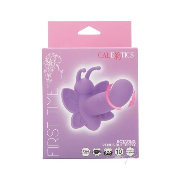 First Time Rotating Venus Butterfly Rechargeable Silicone Stimulator - Purple