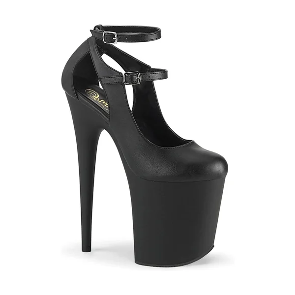 FLAMINGO-850 Black Faux Leather Mary Jane