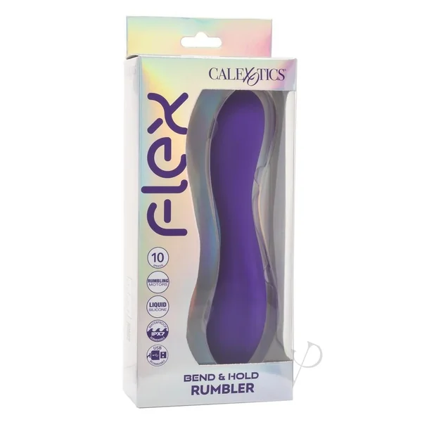 Flex Bend and Hold Rumbler Rechargeable Silicone Vibrator - Purple