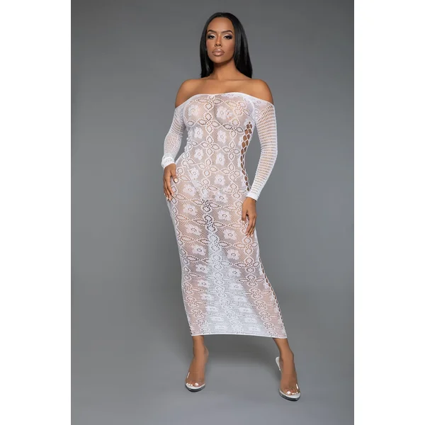 Floral Lace Dress with Crisscross Cut-out Sides