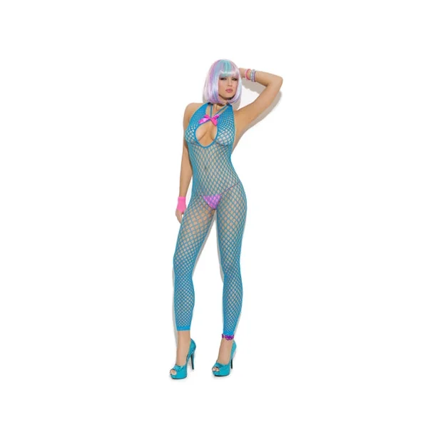 Footless Body Stocking - One Size - Neon Blue