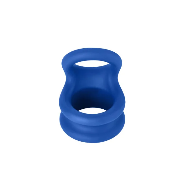 Forto F-20 Liquid Silicone Cock Ring & Ball Stretcher, Small, Blue
