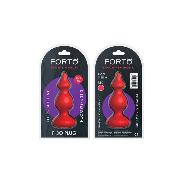 Forto F-30 Pointer Silicone Anal Plug, Medium, Red
