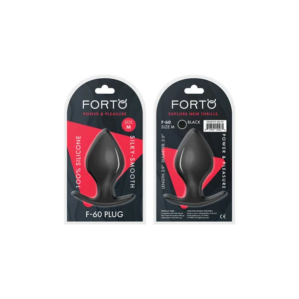 Forto F-60 Spade Silicone Anal Plug, Medium, Black