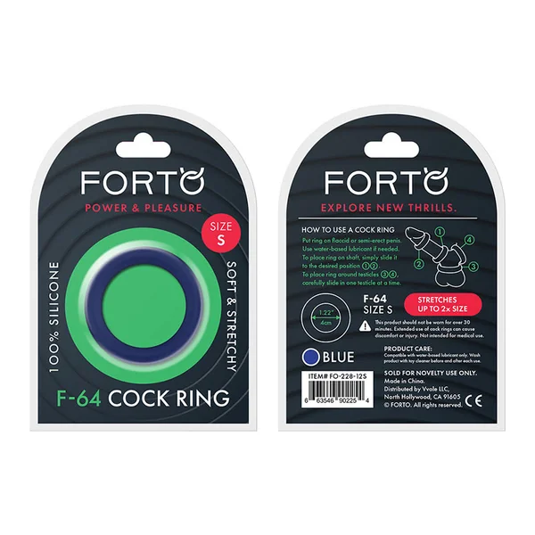 Forto F-64: 40mm 100% Silicone Ring Wide Sm Blue