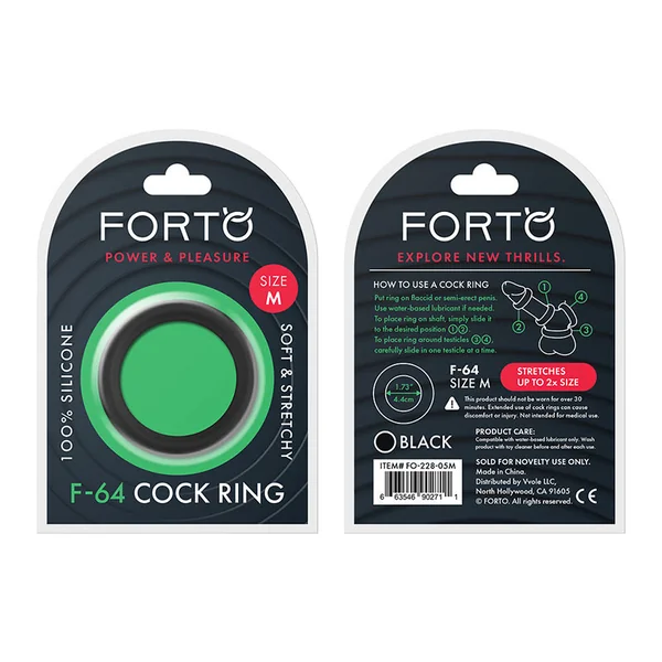 Forto F-64: 45mm 100% Silicone Ring Wide Med Black